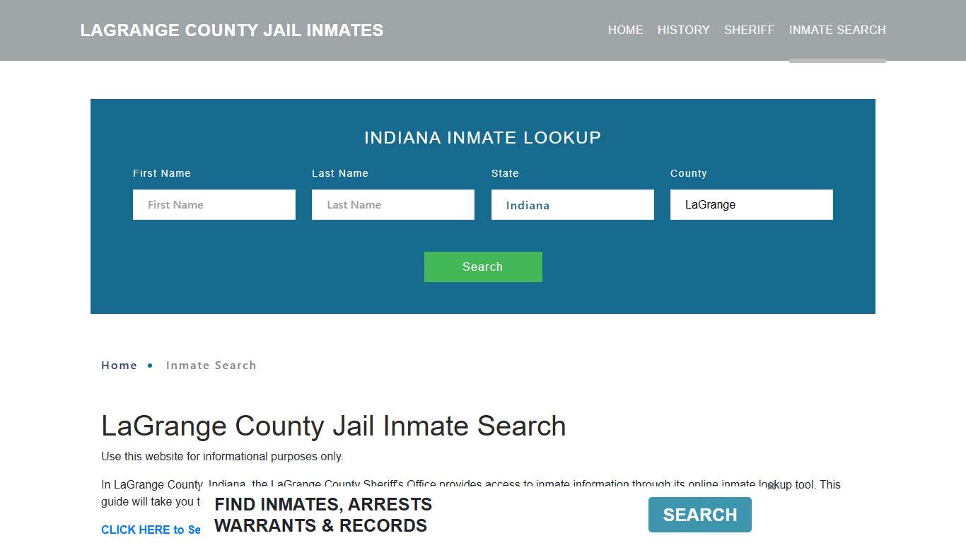 LaGrange County, IN Detainee Lookup